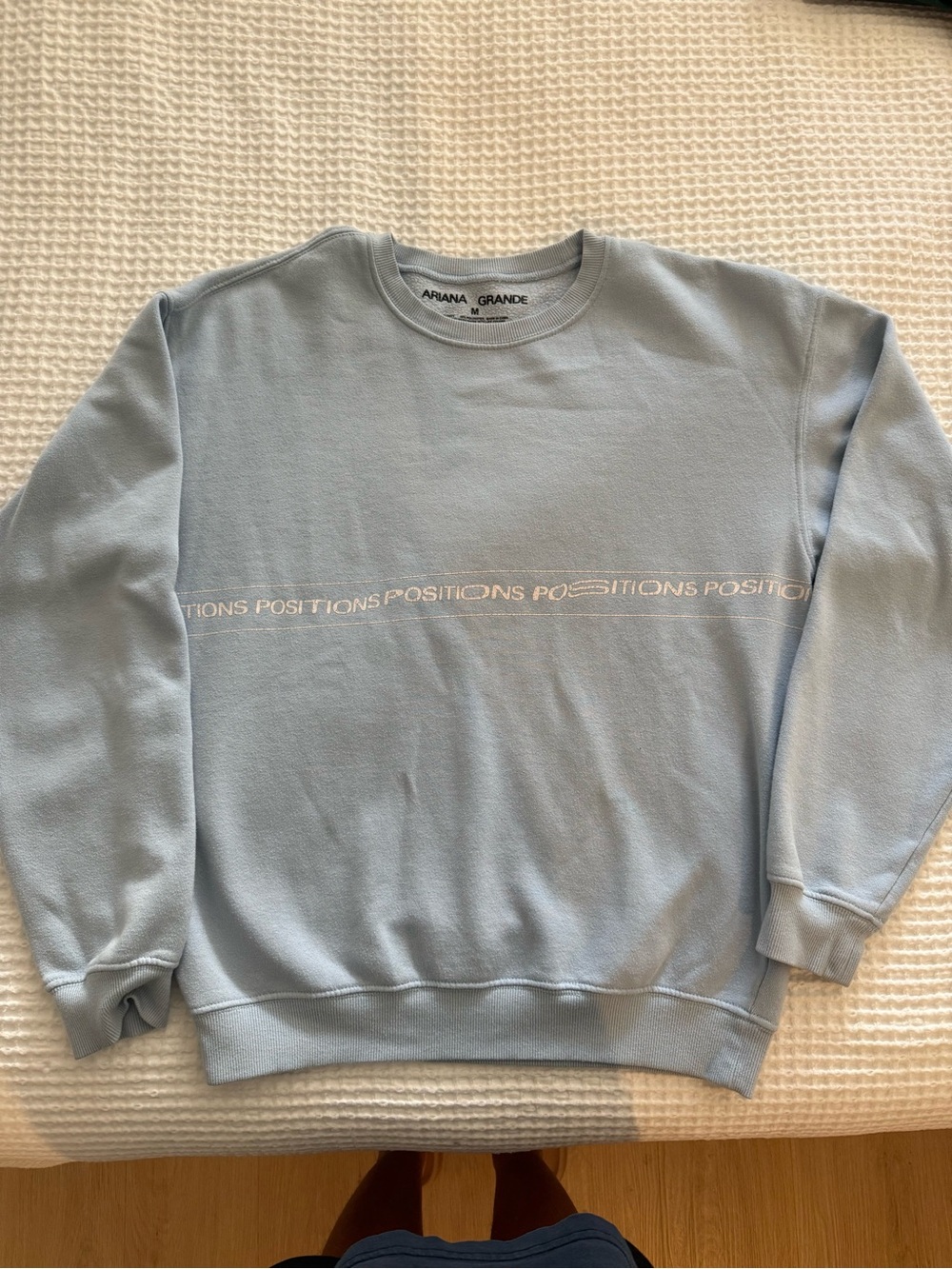 Ariana Grande Light Blue Positions Crewneck Sweatshirt